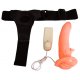 Vibratore Realistico Indossabile Strap-On per Donna Flesh di 21 cm in PVC, Dildo Vibrante Realistico con Imbracatura, LyBaile