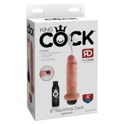 Fallo Realistico Eiaculante 6" Dildo Squirting con Pompetta per Eiaculare Pipedream King Cock